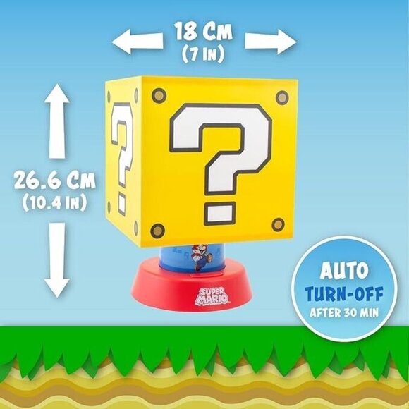 Super Mario Icon Lamp Kid Yellow Cube Night Light LED Dimmable Lamp Nintendo NEW - Picture 5 of 10